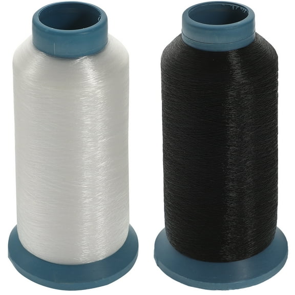 Yuanmiaoke 2 Rolls Sewing Machine Thread Nylon Thread Sewing Nylon Thread for Hair Extensions