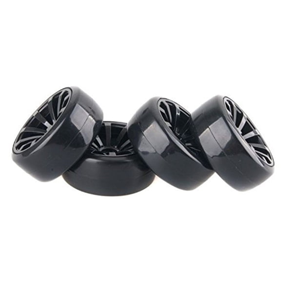 Yuanmiaoke 4pcs Hard Tires Tyre Plastic Wheel Rim for HSP HPI RC 1:10 Racing Car Drift Car