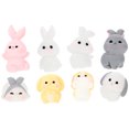 thumbnail image 1 of Yuanmiaoke 8pcs Bunny Figurines Garden Statue Miniature Resin Rabbit Decorative Animal Figurines Mixed Style, 1 of 10