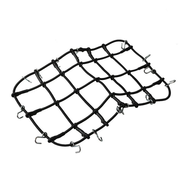 Yuanmiaoke Car Luggage Net Elastic Car Roof Luggage Net Rack Storage Net with Hooks for 1:10 Crawler (Black)