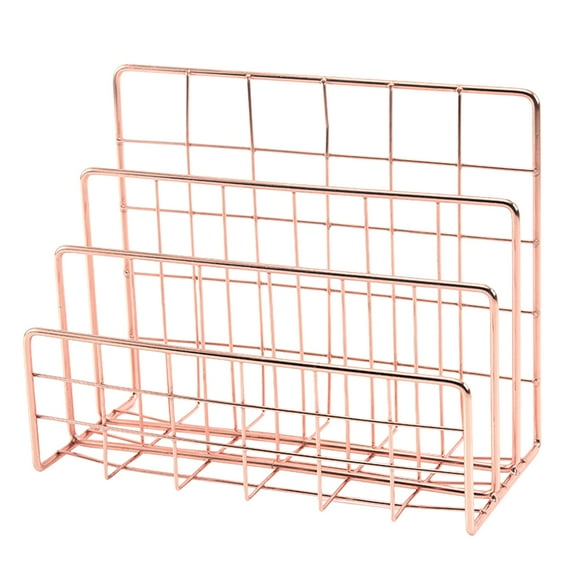 Yuanmiaoke Desktop File Organizer Wire Magazine Rack Book Bookshelf Newspaper Holder for Home Office Tabletop Document Record File Rack