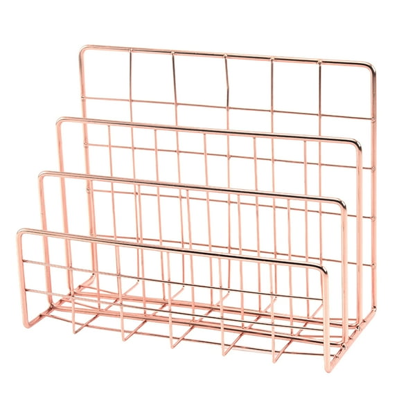 Yuanmiaoke Desktop File Organizer Wire Magazine Rack Book Bookshelf Newspaper Holder for Home Office Tabletop Document Record File Rack
