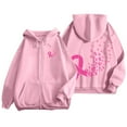 thumbnail image 1 of Yuannlog Mens Zip Up Hoodies With Pocket And Drawstring For Daily Wear And Breast Cancer Awareness Print Basic Pullover Oversized Sweatshirts Tops, 1 of 6