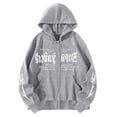 thumbnail image 1 of Yuannlog Womens Hoodies Autumn Letters Print Loose Oversized Gothic Grunge Hip Hop Long Sleeve Sweatshirts Black Harajuku Zip Up Jackets, 1 of 4