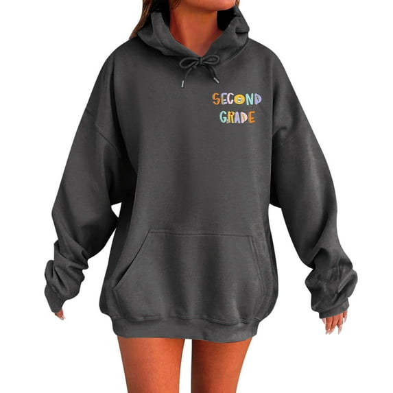 Yuannlog Womens Hoodies Autumn Sweatshirts Casual Back To School Print Pullovers Winter Back To School Comfortable Stylish Outerwear