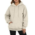 thumbnail image 1 of Yuannlog Womens Hoodies Casual Pullover Hoodie Long Sleeve Comfortable Winter Warm Lined Sweatshirt With Drawstring Pocket For Daily Wear Outerwear, 1 of 4