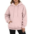 thumbnail image 1 of Yuannlog Womens Hoodies Casual Pullover Hoodie Long Sleeve Comfortable Winter Warm Lined Sweatshirt With Drawstring Pocket For Daily Wear Outerwear, 1 of 4
