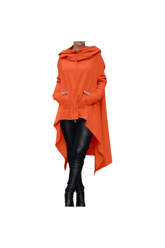 Womens Hoodies Sweatshirts Autumn Winter Casual Pullover With Pocket Loose Hooded Comfortable Vintage Black Goth Tops