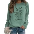 thumbnail image 1 of Yuannlog Womens Sweatshirts Autumn Flowers Print Pullovers Retro Sweatshirts Long Sleeve Crewneck Loose Comfy Trendy Tops With Pockets, 1 of 3