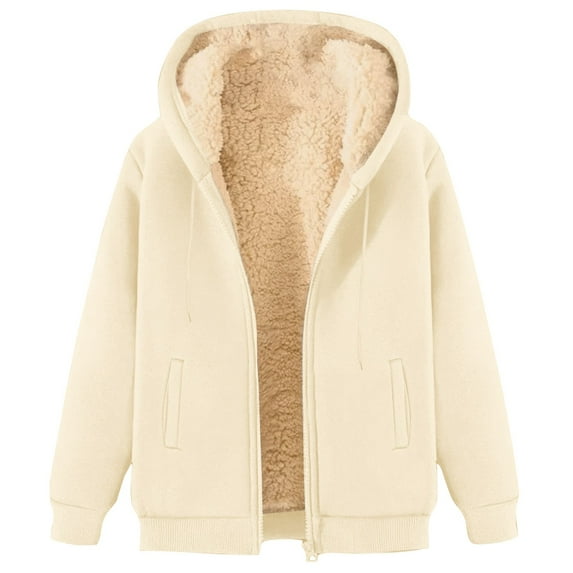 Yuannlog Womens Zip Up Hoodies Coats Winter Warm Soft Lined Casual Pullovers Sweatshirts Outdoor Sports Jackets With Pockets