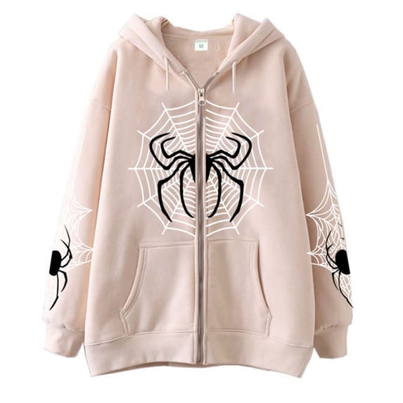 Yuannlog Zip Up Hoodies For Womens Y2K Goth Aesthetic Jacket Retro Casual Streetwear Sweatshirts With Hood Daily Jacket Vintage Oversized Baggy Hoodie