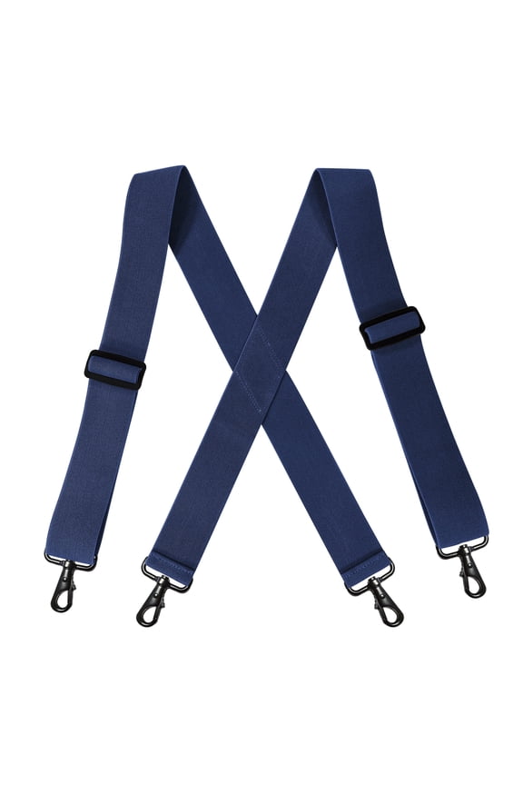 Yuanxin 2 inch Wide Suspenders With Very Strong Snap Hook Heavy Duty Navy Blue Suspenders For Men