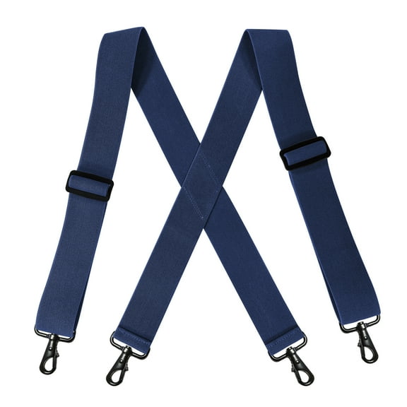 Yuanxin 2 inch Wide Suspenders With Very Strong Snap Hook Heavy Duty Navy Blue Suspenders For Men