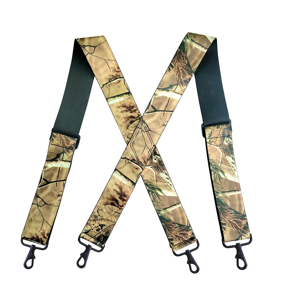 Yuanxin Camo Suspenders for Men Heavy Duty Clips 2 Inch Hunting Work