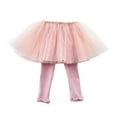 thumbnail image 1 of Yuanyu 0-5T Little Girls Footless Leggings with Lace Ruffle Tutu Skirt Tights, 1 of 9