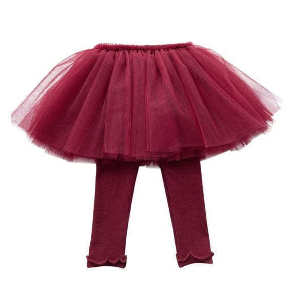 Yuanyu 0-5T Little Girls Footless Leggings with Lace Ruffle Tutu Skirt Tights