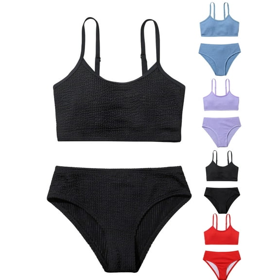 Yuanyu Girl Two-Piece Bikini Swimsuits Kids Tankini Bathing Suit Sport Swimwear