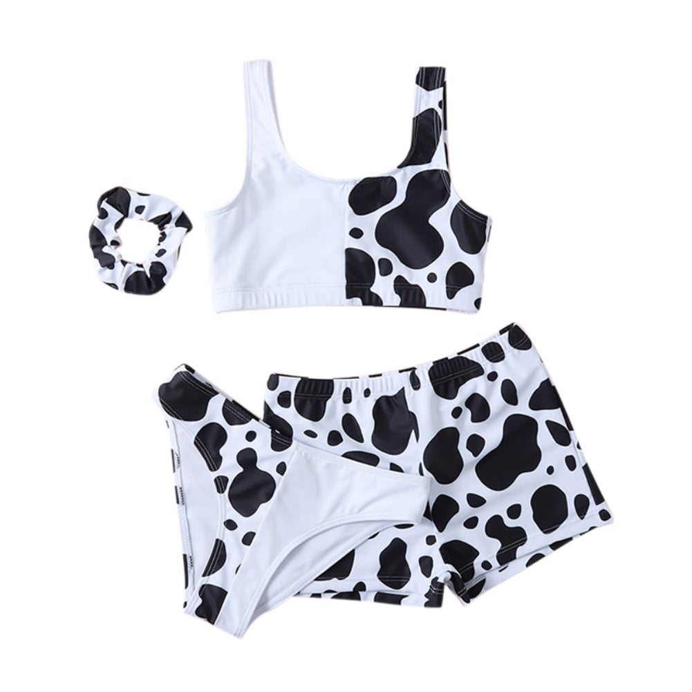 Yuanyu Kids Girls 4Pcs Bikini Swimwear Little Girls Swimdress Beach