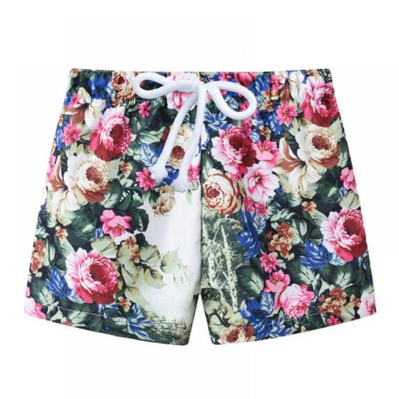 Yuanyu Toddler Boys Girls Shorts Kids Printing Beach Sport Running Casual Quick Dry Swim Trunk 2-7Y