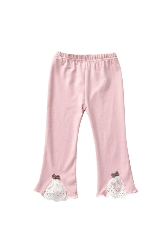 Yuanyu Toddler Girls Footless Leggings Kids Fashion Bow Stretchy Trousers Legging Pants 1-8 Y