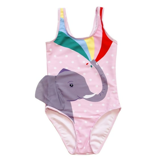 Yuanyu Todler Girls Swimsuit Bathing Suits Cute Beach Swimming Backless One Piece Swimwear 3-8 Years