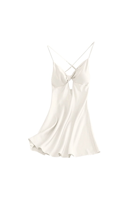 Nightgowns for Women Sleeveless Cut out Spaghetti Strap Backless Built in Bra Sleepshirts Cami Mini Sleep Dress