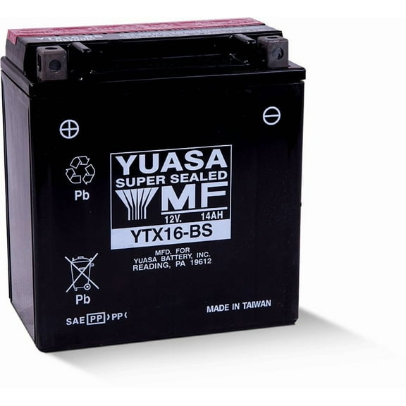Yuasa Ytx16 Bs Maintenance Free 12 Volt Battery