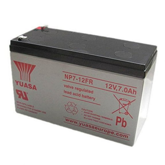 Yuasa NP7-12FR 12V 7Ah Flame Retardant SLA Battery Replaces UB1270, F1/F2 Terminals