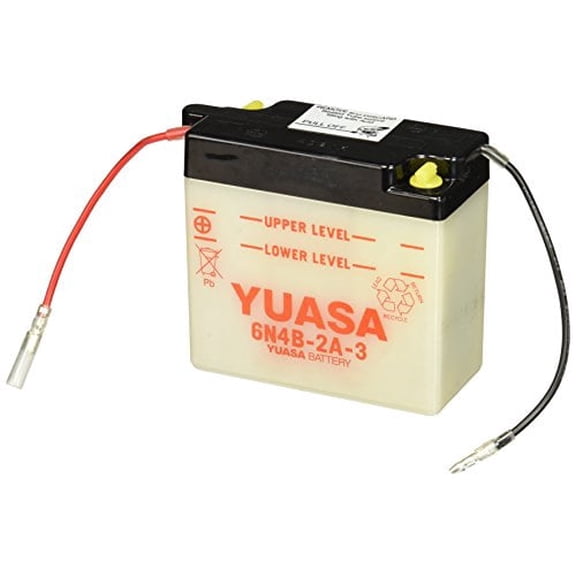 Yuasa Conventional 6V 4Ah Dry-Charged Powersports Battery, 6N4B-2A-3 (YUAM26B43)