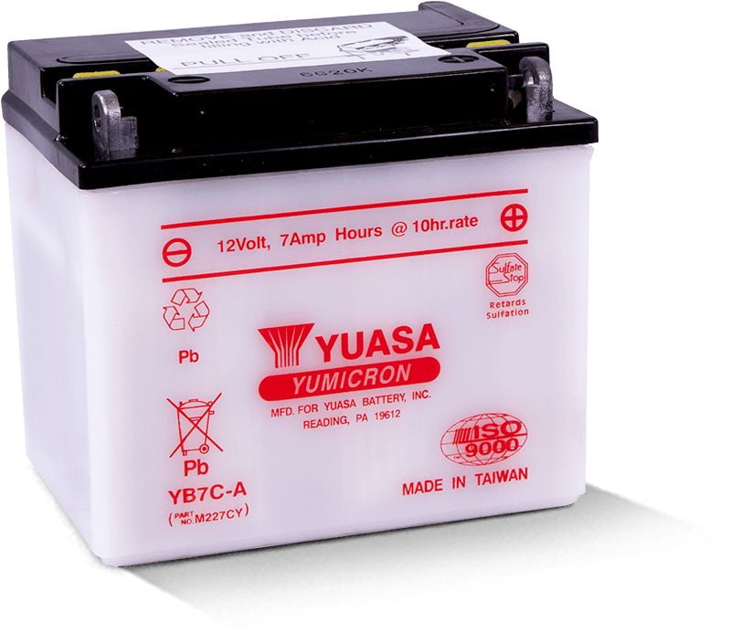 Yuasa Motorcycle YB7C-A High Performance 12V Battery (YUAM227CY)