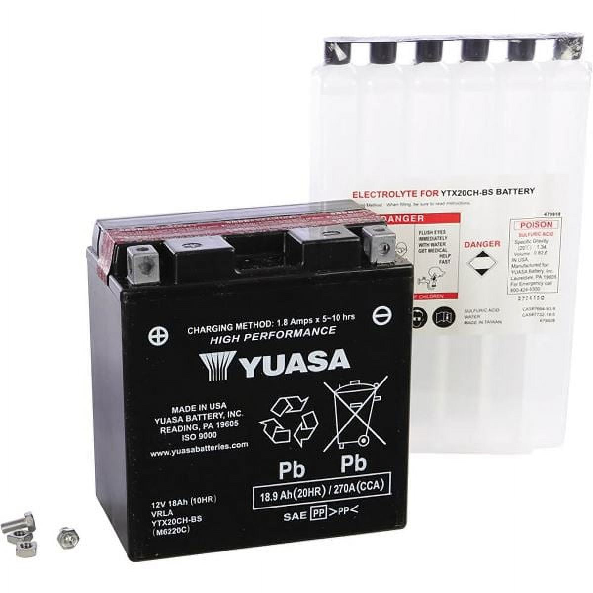 Yuasa YTX20CH-BS Maintenance Free High Power Battery - Walmart.com