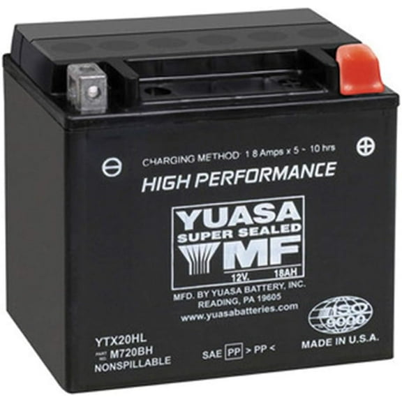 Yuasa YUAM720BH YTX20HL Factory Activated H Series AGM Battery