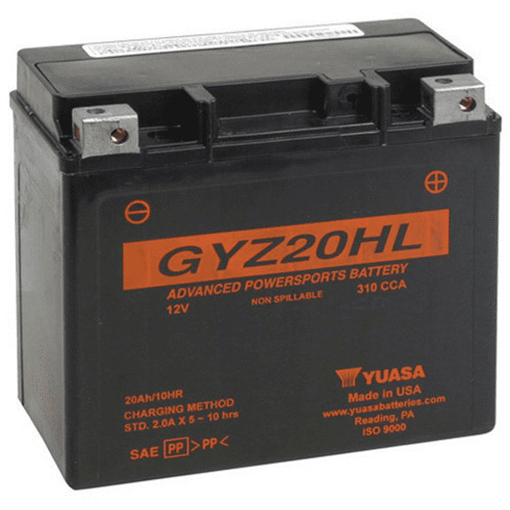 Yuasa Maintenance Free GYZ20HL 12 Volt Battery YUAM720GH