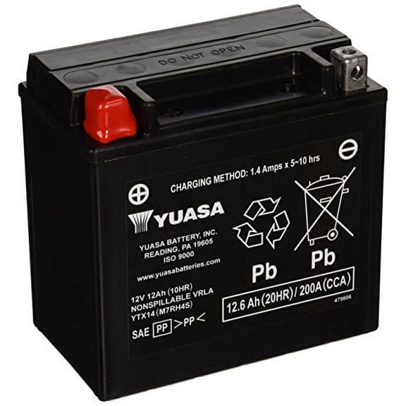Yuasa YUAM7RH4S YTX14 Factory Activated AGM Battery
