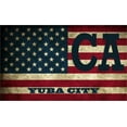 thumbnail image 1 of Yuba City CA California Sutter County Vintage US Flag Decal Bumper Sticker 3M Vinyl 3" x 5", 1 of 3