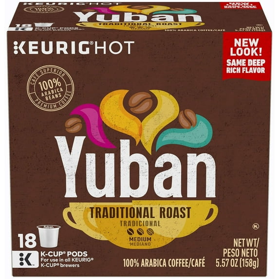 Yuban Gold Original Medium Roast Coffee K-Cup Pods 72 Pods, 18 Count (Pack of 4)