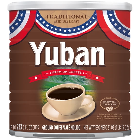 Yuban Traditional Medium Roast Ground Coffee, Caffeinated, 31 oz Can
