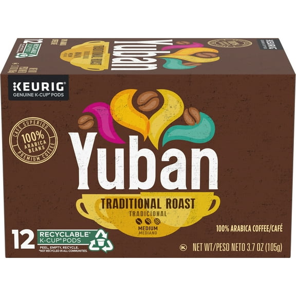 Yuban Traditional Roast Medium Roast K-Cup Coffee Pods, 12 ct Box