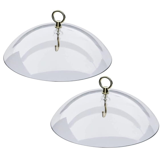 Yubatuo 10" Diameter Bird Feeder Dome Cover with Hanging Hook, Clear (2 Pack)
