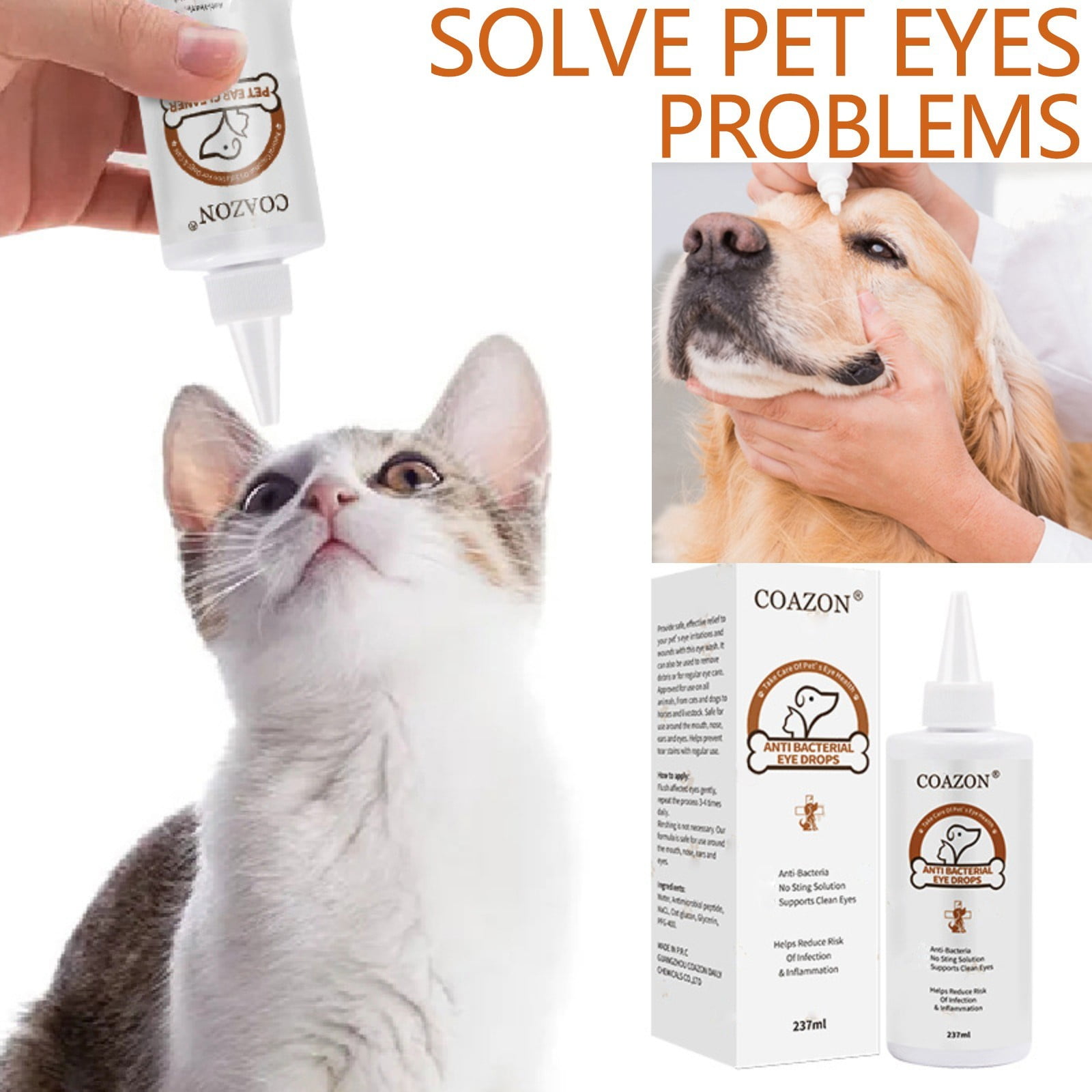 Yubatuo Eye Drops for Dogs and Cats, Gentle Cat and Dog Eye Infection