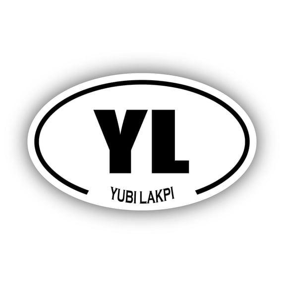 Yubi Lakpi YL Oval Bumper Sticker 3M Vinyl Decal 3 in x 5 in