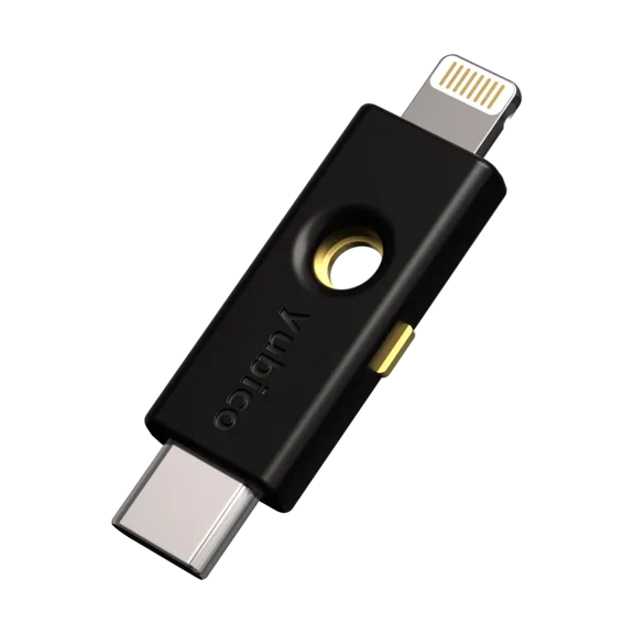 Yubico - YubiKey 5Ci - Multi-factor authentication (MFA) security key and passkey for iPhone/Android/PC, dual connectors for Lighting/USB-C, FIDO certified
