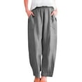 thumbnail image 1 of Yubnlvae 2025 Cotton Casual Pants - Spring/Autumn Women's Trousers (Outer Pockets, Leg-Lengthening Fit) Grey S, 1 of 8