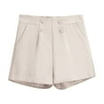 thumbnail image 1 of Yubnlvae 2025 Trendy A-Line Shorts - High Waist Wide Leg Summer Casual Trousers (Lightweight Fabric | Loose Fit | Black Versatile Style) (White 2 | XL), 1 of 8