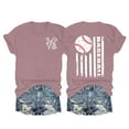 thumbnail image 1 of Yubnlvae 2025 Women's Baseball Print T-Shirt Loose Fit Short Sleeve Casual Graphic Summer Top, Pink, S, 1 of 3