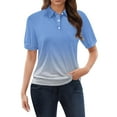 thumbnail image 1 of Yubnlvae 2025 Women's Trendy Summer Collared Blouses - Short Sleeve, Wrinkle-Resistant, Lightweight for Vacation & Office Casual Sky Blue S, 1 of 7