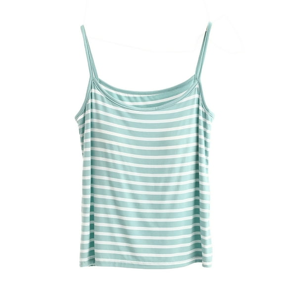 Yubnlvae Adjustable Shelf Bra Tank Tops - Women's Yoga & Workout Camisoles (Seamless Layering, Padded Support) Green XXL