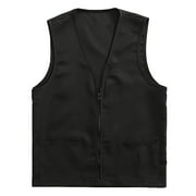Yubnlvae Adult Volunteer Activity Vest Lightweight Vest Supermarket Uniform Vest Clerk Work Clothes Workwear Black
