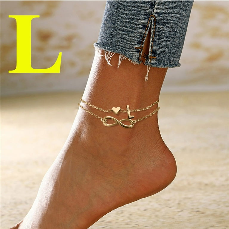 Letter 2024 ankle bracelet