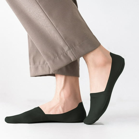 Yubnlvae Bamboo Fiber No-Slip Invisible Socks for Women - Seamless Ankle Socks for Sneakers Daily Wear (Breathable & Anti-Slide) Under 5$, Army Green, M